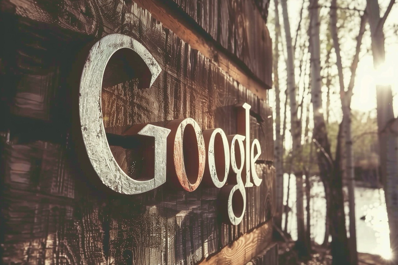 Craved in wood Google logo